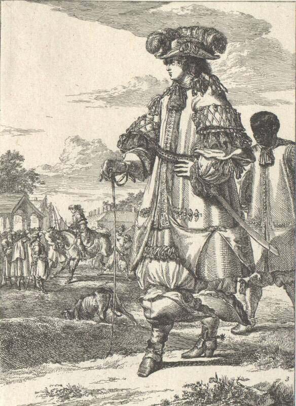 A nobleman with an African, sheet 3 from the series "Figures a la mode"