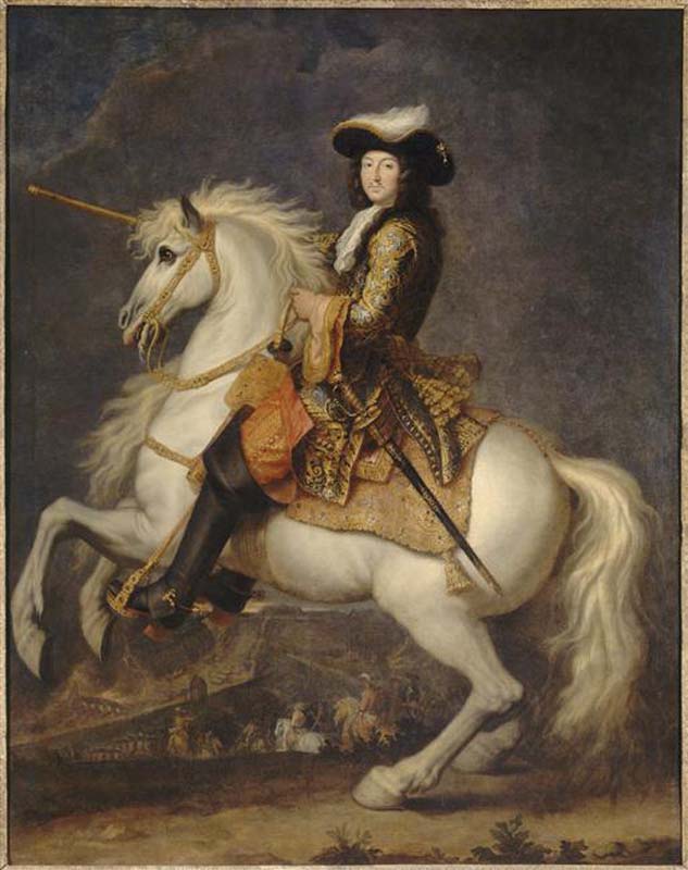 Louis XIV on horseback, King of France and Navarre (1638-1715)