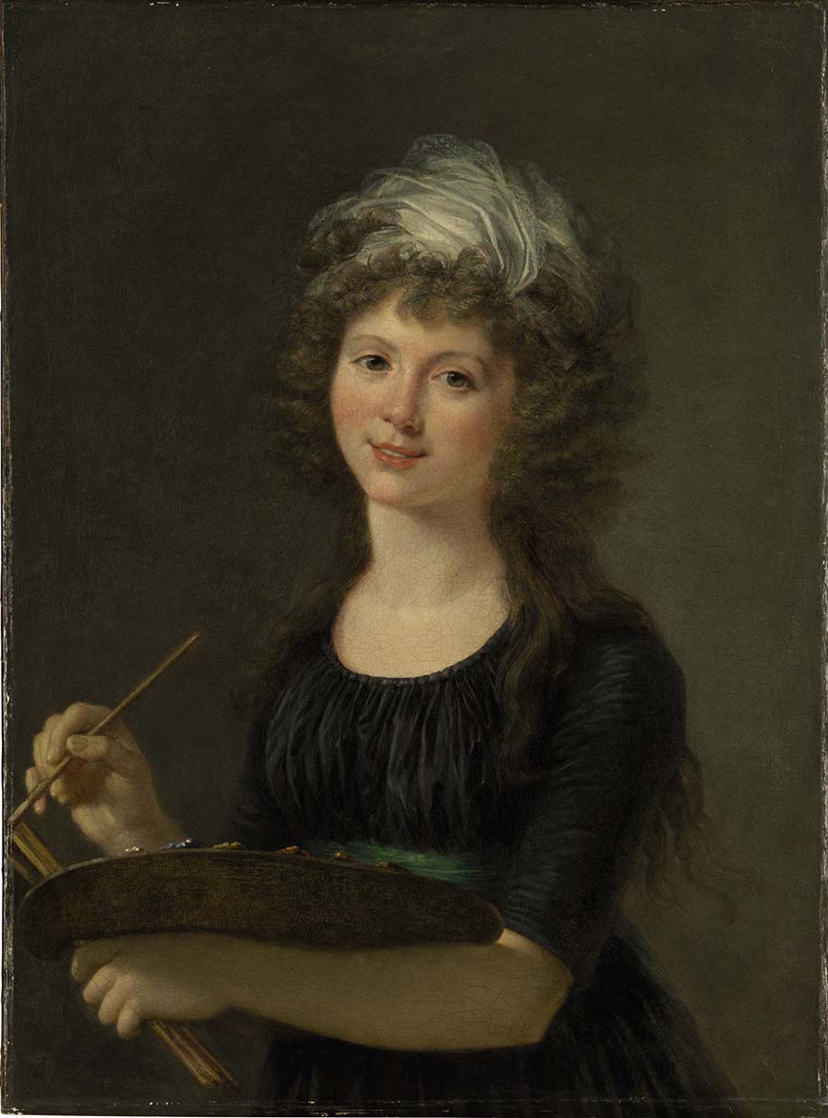 Portrait of the artist, three-quarter-length, holding a palette and brushes