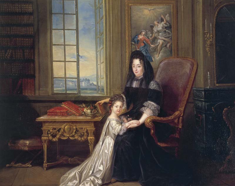 Portrait of Francoise d'Aubigne (1635-1719), Marquise de Maintenon, with her niece Francoise d'Aubigne (1684-1739), the future Duchess of Noialles,