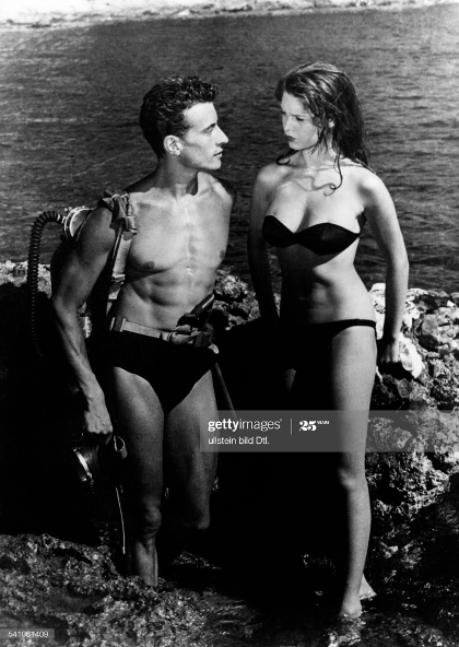 Bridget Bardot, 1952, Manina, The Girl in the Bikini, with Jean-Francois Calve, Ullstein Bild Dtl