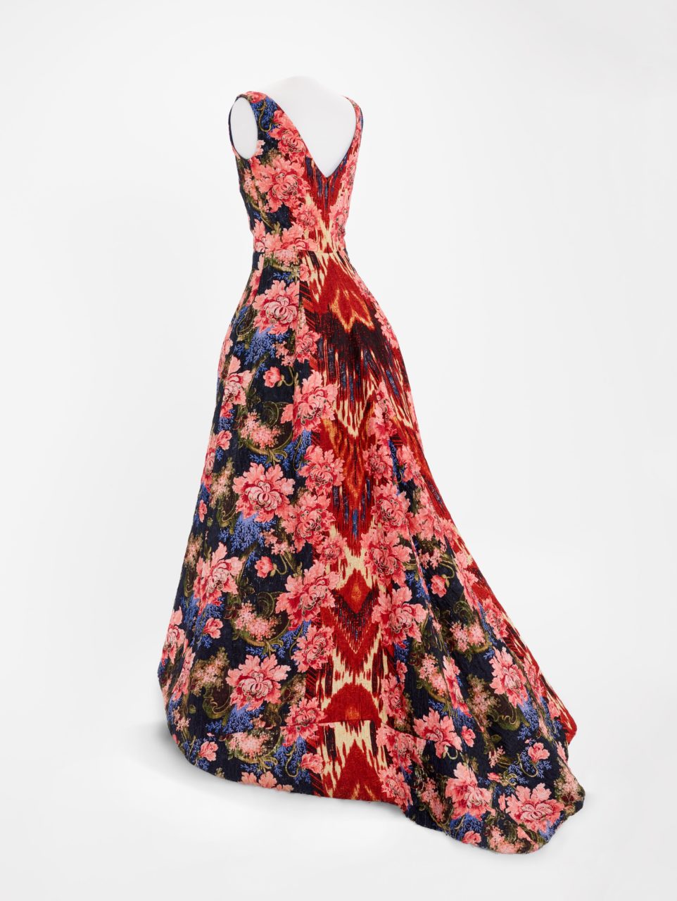 Ikat-patterned gown
