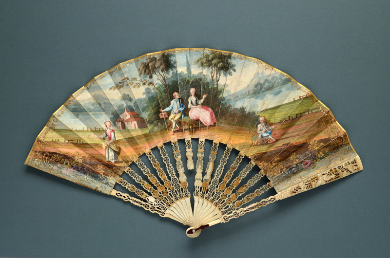 Folding Fan Painted with a Fete Champetre