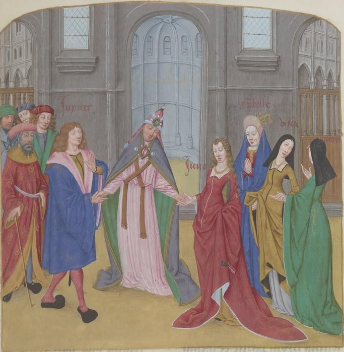 Detail of Wedding of Jupiter and Juno in Raoul Lefèvre, Receuil des histoires de Troie
