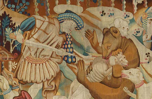 Detail from the Boar and Bear Hunt Tapestry