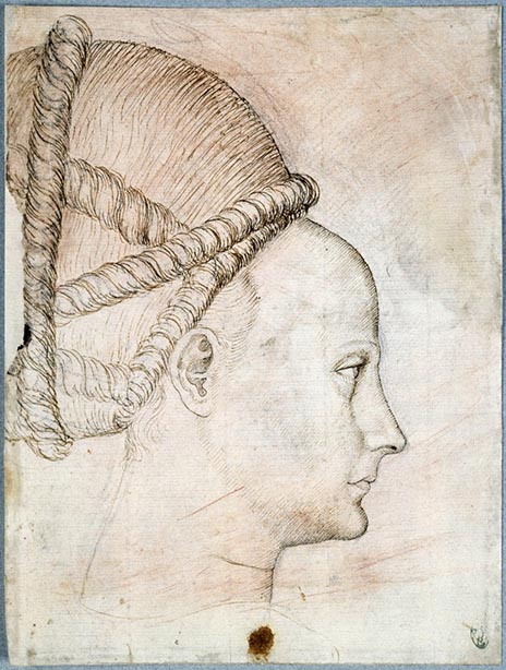 Head of a Young Woman, (Study for the fresco St. George and the Princess, Pellegrini Chapel, San Anastasia, Verona)