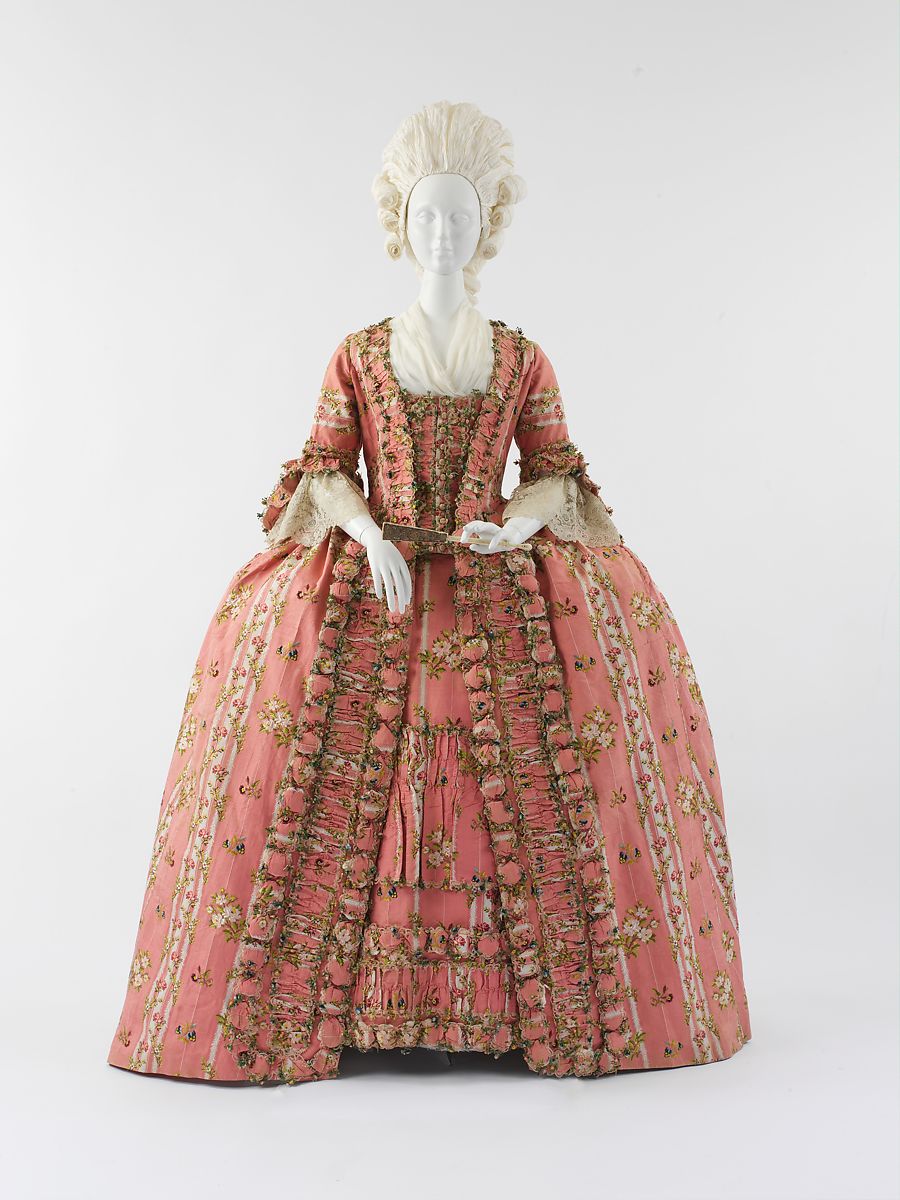 Robe à la française of brocaded silk