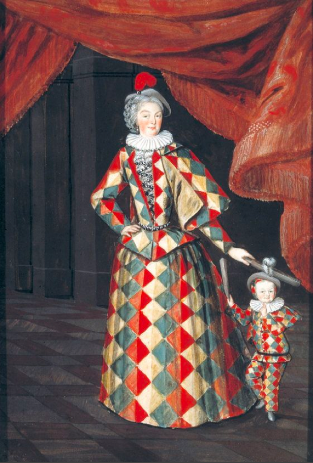Portrait of Margravine Sibylla Augusta as Harlequin