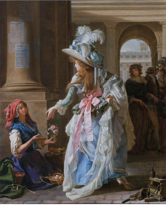 A Fashionably Dressed Young Woman in the Arcade of the Palais-Royal
