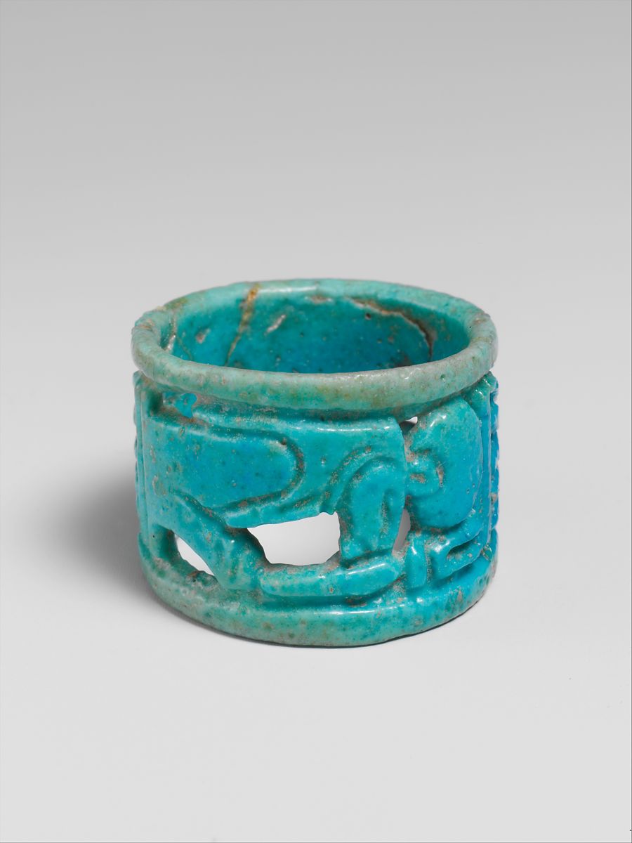 Openwork faience ring