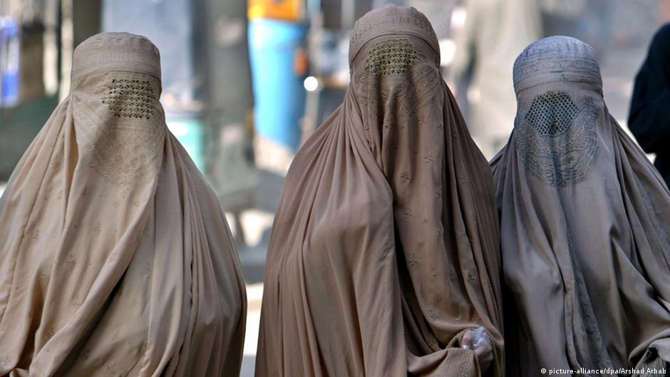 Women wearing burqas
