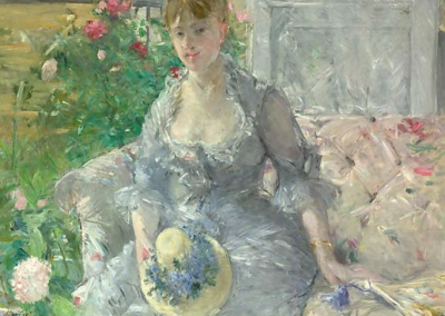 1879- Berthe Morisot, Young Woman Seated on a Sofa
