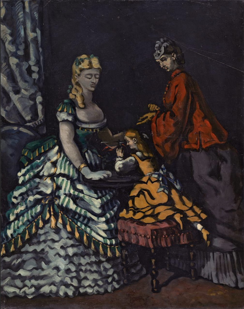 Two Women and Child in an Interior