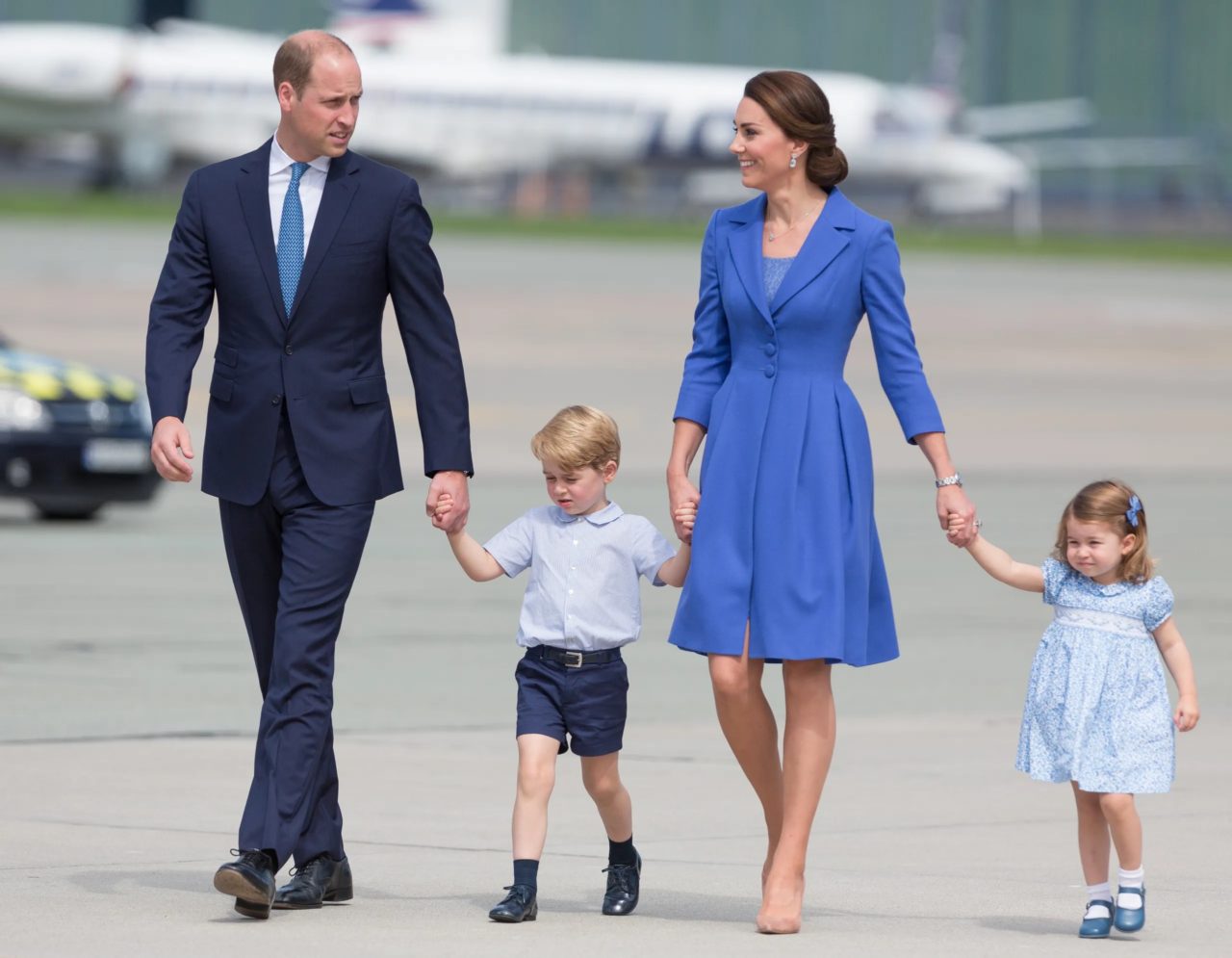 Prince William and the Duchess of Cambridge with Prince George and Princess Charlotte