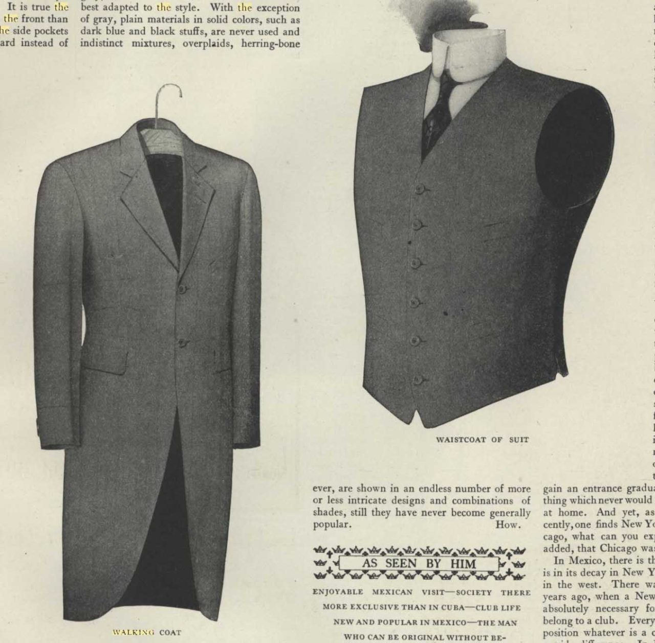 Fashion: The Well-Dressed Man (walking coat and waistcoat)