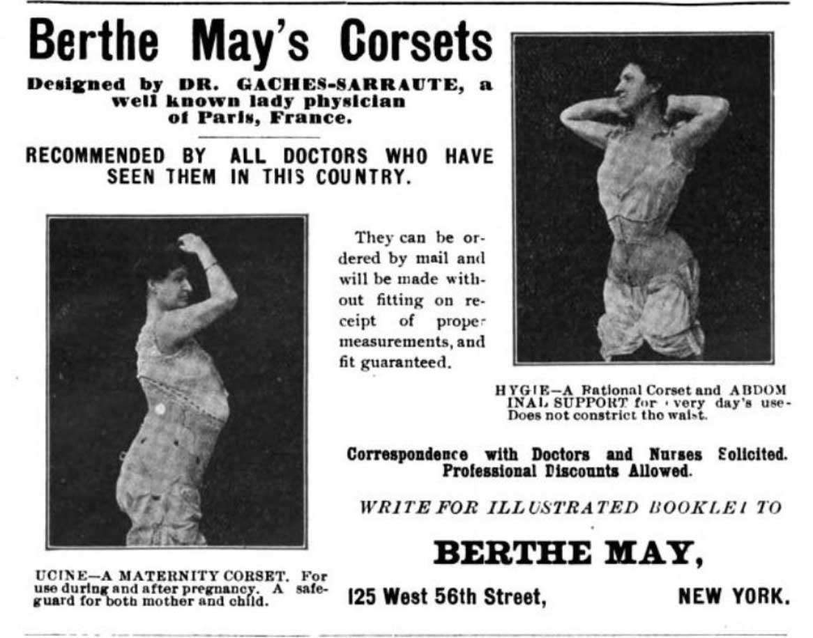 Berthe May's Corsets designed by Dr. Gaches-Sarraute